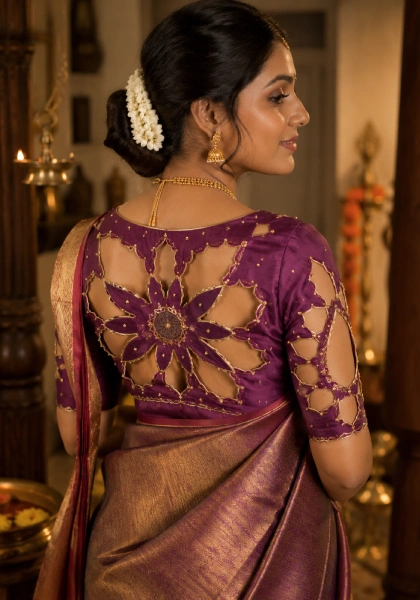 Zardosi neckline close-up