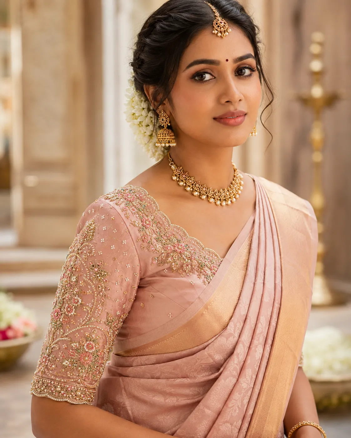 Designer bridal blouse embroidery
